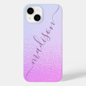 イリデッセント ガーリー ピンク シャイマー 名前入り Case-Mate iPhoneケース (裏面)