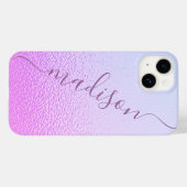 イリデッセント ガーリー ピンク シャイマー 名前入り Case-Mate iPhoneケース (裏面 (横))