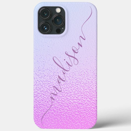 イリデッセント ガーリー ピンク シャイマー 名前入り Case-Mate iPhoneケース (裏面)
