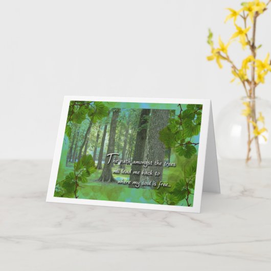 イリノイのウッズ写真とアーバーの日 カード (黄色い花)