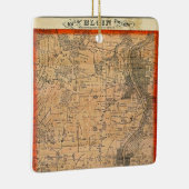イリノイのエルギン1871の地図 セラミックオーナメント (右)