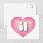 イリノイのピンクのフェードハート – 私はilを愛する ポストカード (正面/裏面)