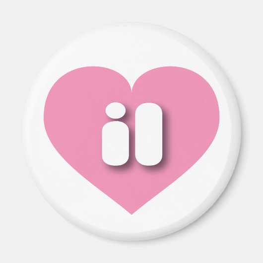 イリノイのピンクハート – 私はilを愛する マグネット (正面)