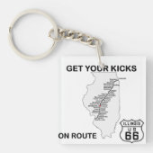 イリノイのルート66のあなたの蹴りを得て下さい キーホルダー (正面)