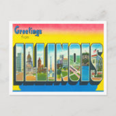 イリノイのヴィンテージ旅行からの挨拶 ポストカード (正面)