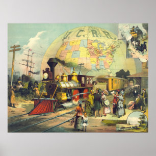 イリノイの中央鉄道1882年 ポスター