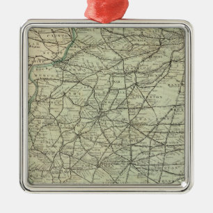 イリノイの公式線路地図 メタルオーナメント