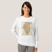 イリノイの地図書の地図 Tシャツ (正面フル)