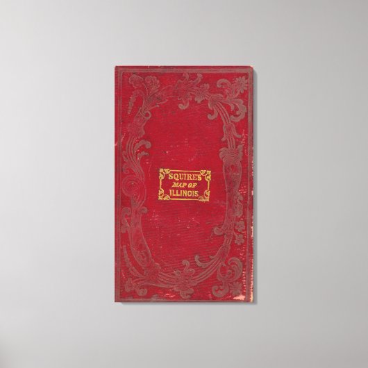 イリノイの地図2 キャンバスプリント (正面)