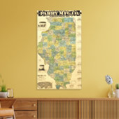 イリノイの地図2 キャンバスプリント (インサイチュ (リビング))