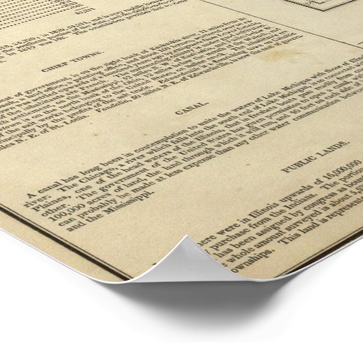 イリノイの地図 ポスター (角)