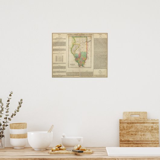 イリノイの地図 ポスター (キッチン)