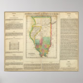 イリノイの地図 ポスター (正面)