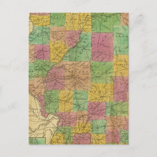 イリノイの地図 ポストカード (正面)