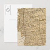 イリノイの地図 ポストカード (正面/裏面)