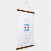 イリノイの地図 吊り下げ型タペストリー (傾斜あり)