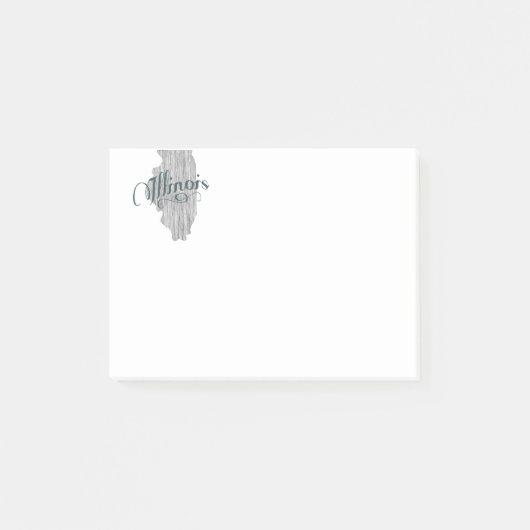 イリノイの州のタイポグラフィ ポストイット (正面)