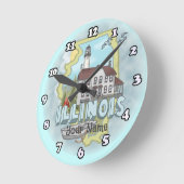 イリノイの灯台の時計 ラウンド壁時計 (傾斜)