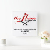 イリノイの炎のレストラン スクエア壁時計 (ホーム)