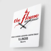 イリノイの炎のレストラン スクエア壁時計 (傾斜)