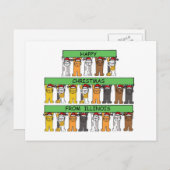 イリノイの猫たちによるクリスマスおめでとう シーズンポストカード (正面/裏面)