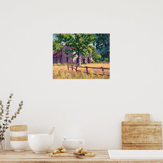 イリノイの美しい秋のファームハウスシーン ポスター (キッチン)