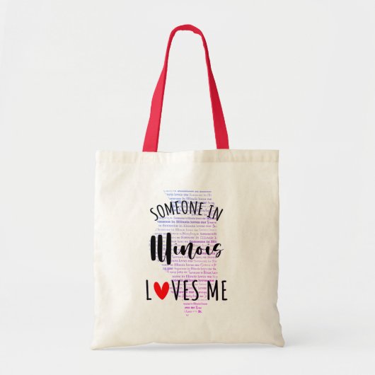 イリノイの誰かが私のトートバッグを愛している トートバッグ (正面)