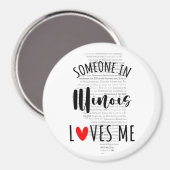 イリノイの誰かが私の磁石を愛している マグネット (正面/裏面)