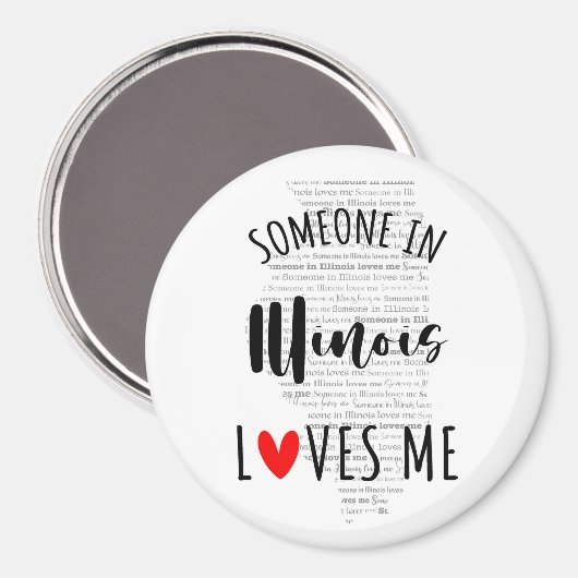 イリノイの誰かが私の磁石を愛している マグネット (正面/裏面)