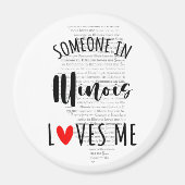 イリノイの誰かが私の磁石を愛している マグネット (正面)