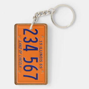 イリノイの1969年のヴィンテージのナンバープレートKeychain キーホルダー