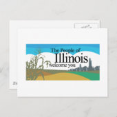 イリノイへようこそ – USA Road Sign ポストカード (正面/裏面)