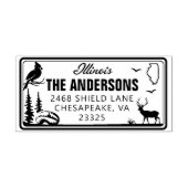 イリノイカスタムライセンスプレートの住所スタンプ セルフインキングスタンプ (デザイン)