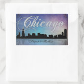 イリノイカラフルスのスカイライン 長方形シール (バッグ)