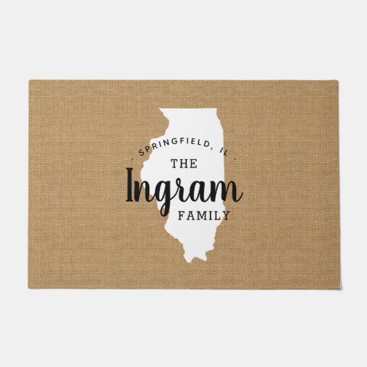 イリノイズファミリーモノグラム州形式 ドアマット (正面)