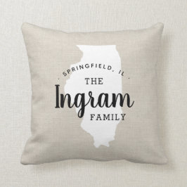 イリノイズファミリーモノグラム州装飾用クッション クッション