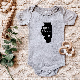 イリノイズホームグロウン州ティー ベビーボディスーツ