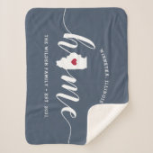 イリノイズホーム州 パーソナライズされた シェルパブランケット (正面)