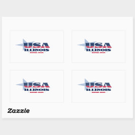 イリノイズマイホーム州ステッカー 長方形シール