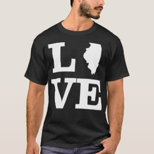 イリノイズラブデザイン州アウトラインイリノイズホーム Tシャツ
