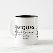 イリノイフランスの州シカゴのジャックレストラン ツートーンマグカップ (正面左)