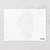 イリノイヴィンテージ写真マップアンティーク州グラフ ポストカード (裏面)