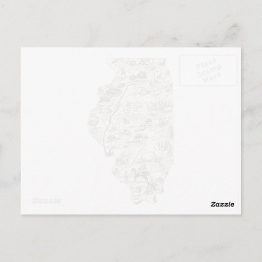 イリノイヴィンテージ写真マップアンティーク州グラフ ポストカード (裏面)