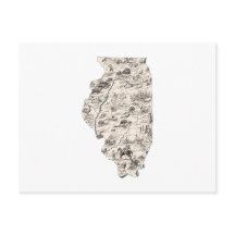 イリノイヴィンテージ写真マップアンティーク州グラフ