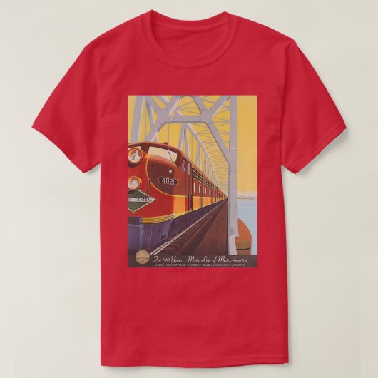イリノイ中央鉄道ポスター Tシャツ (デザイン正面)
