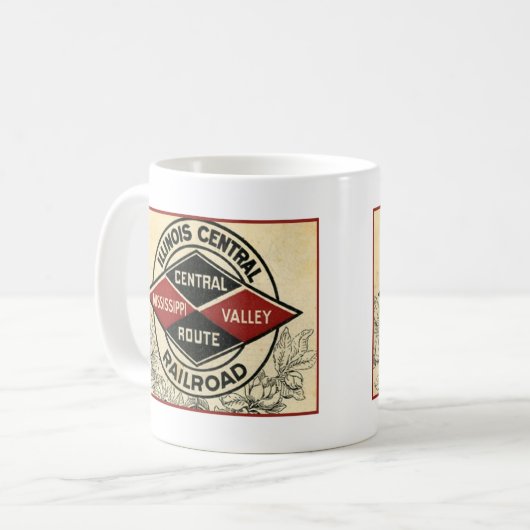 イリノイ中央鉄道ヴィンテージロゴマグカップ コーヒーマグカップ (正面左)