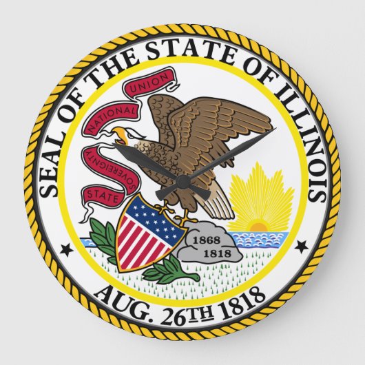 イリノイ丸時計の封印 ラージ壁時計 (正面)