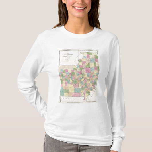 イリノイ及びミズーリの地図 Tシャツ (正面)