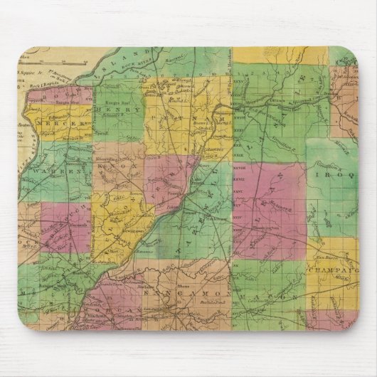 イリノイ地図 マウスパッド (正面)