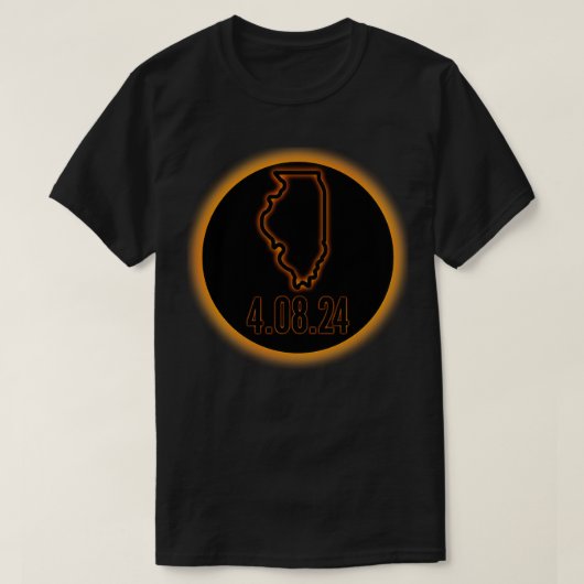 イリノイ太陽のズ日食2024 Tシャツ (デザイン正面)